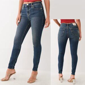 NWT New $199 True Religion HALLE BIG T SUPER SKINNY Jeans Size 28